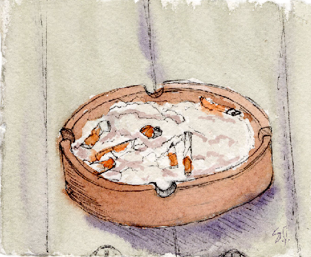 Ashes in Ink and watercolor