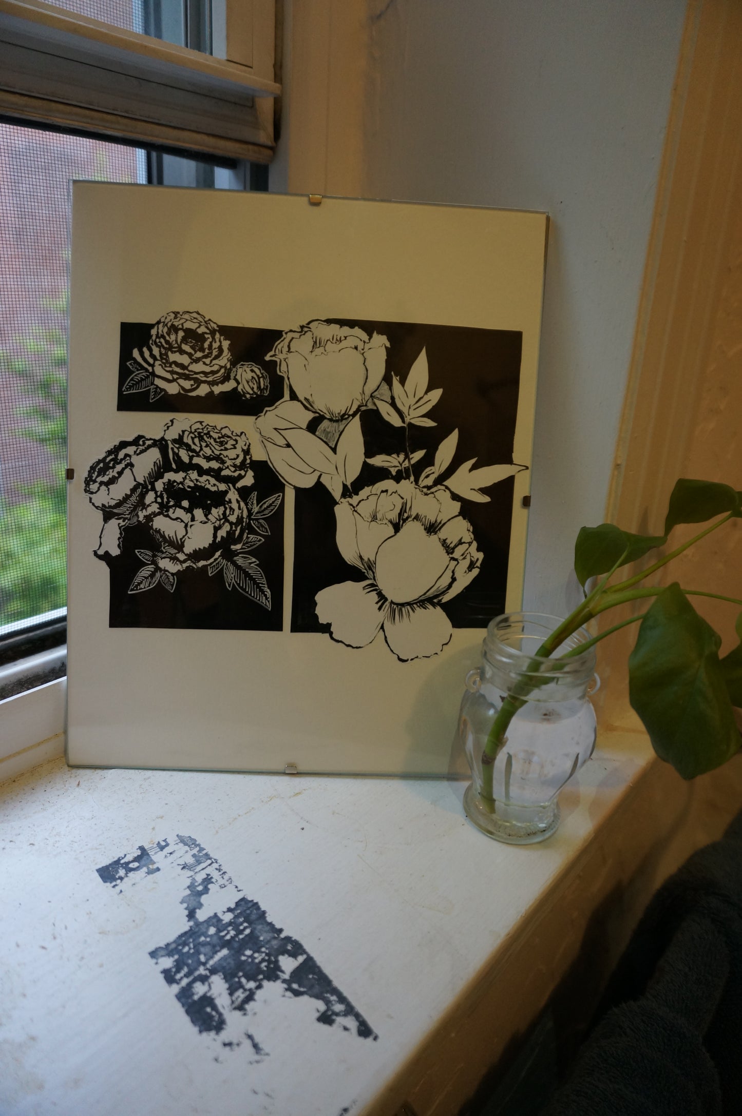 Peonies in Ink